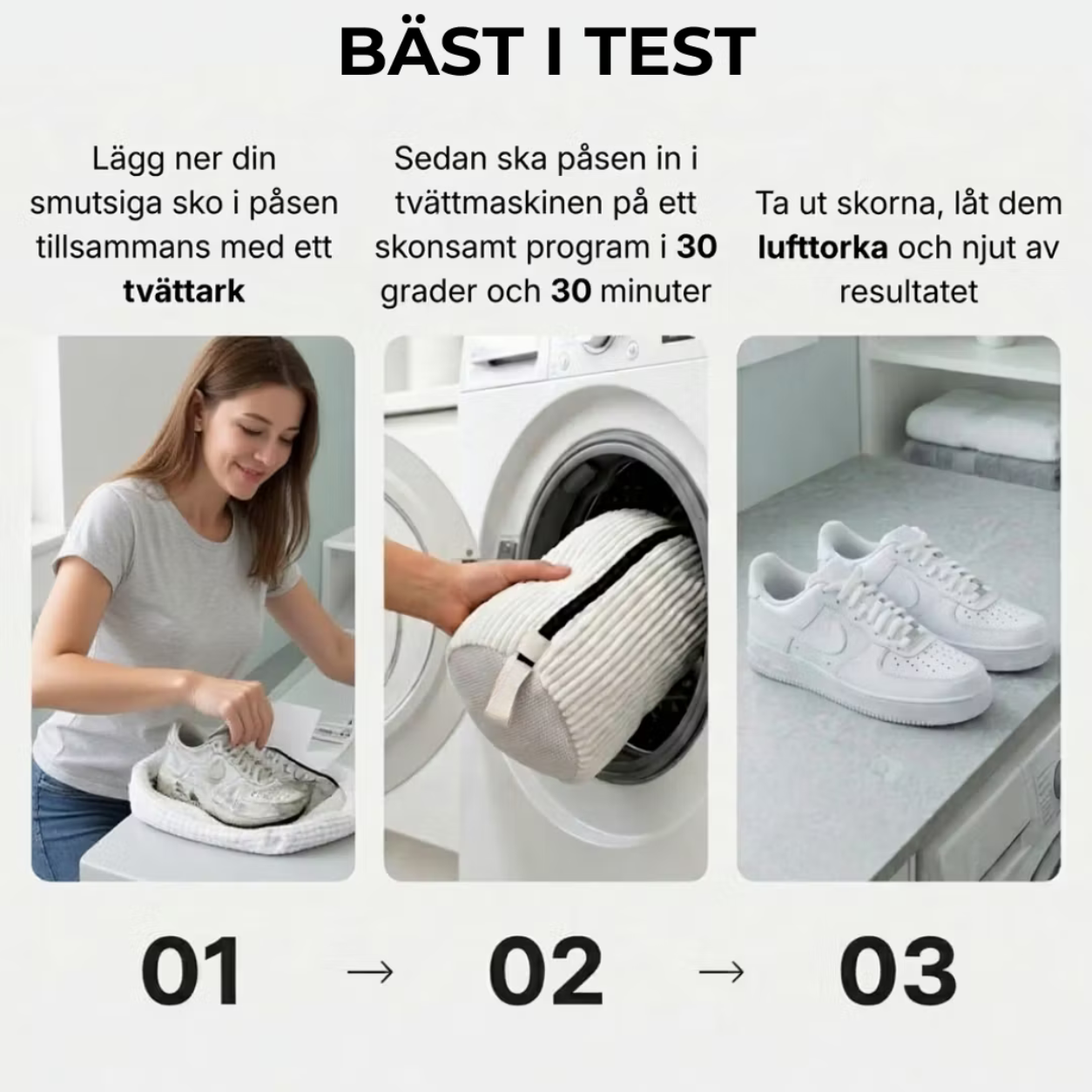 Rena skor på 30 minuter – utan att förstöra formen